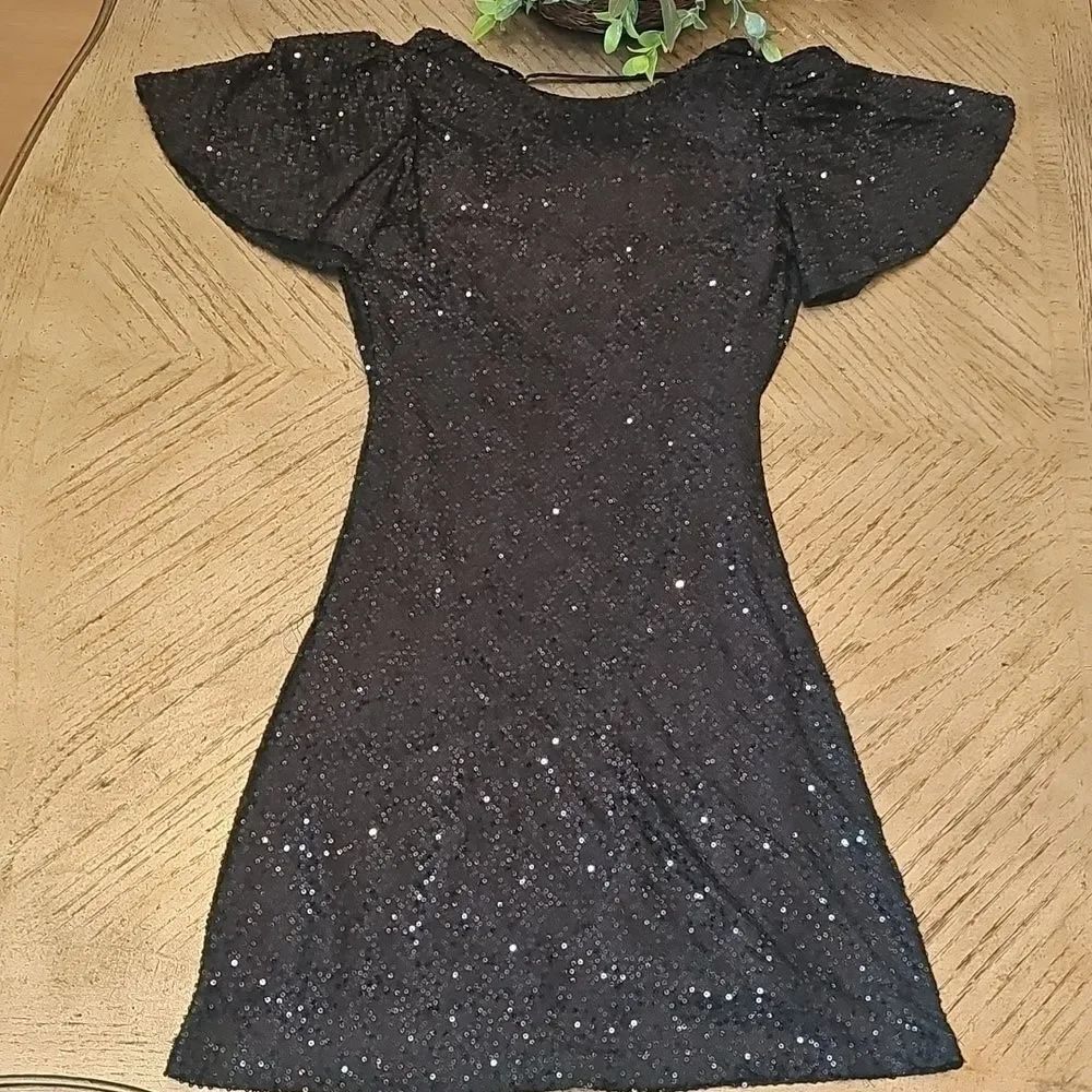 ASTR Black Sparkly Mini Dress XS FITS A SMALL TOO